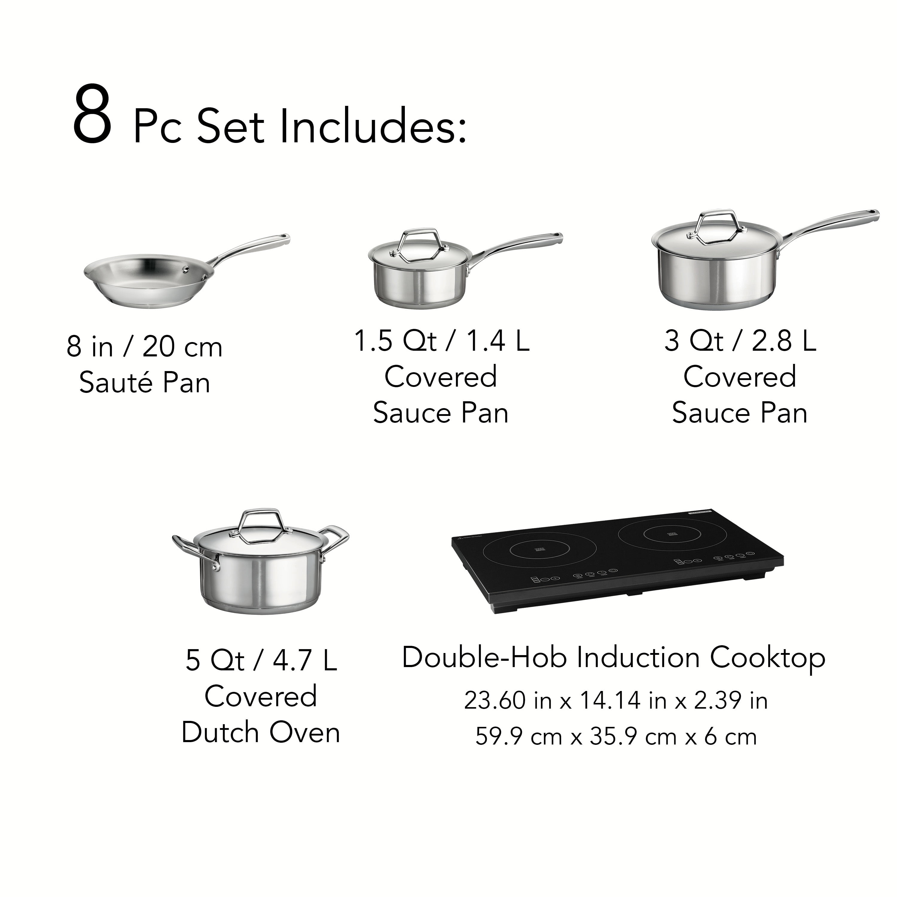 Bargains by Green - Tramontina 3-piece Induction Cooking System $60  Tramontina 3-piece Induction Cooking System New Retail:$100 2 items  available ($60 each) Features: Includes Portable Induction Cooktop & 4 Qt  Tri-Ply Clad-Covered