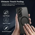 thumbnail image 2 of SHIQI-for Samsung S22 Case, Magnetic [Compatible with MagSafe] Military Grade Protective Slim Translucent Matte Skin Smooth Phone Case for Samsung Galaxy S22 5G Cover, Black, 2 of 4
