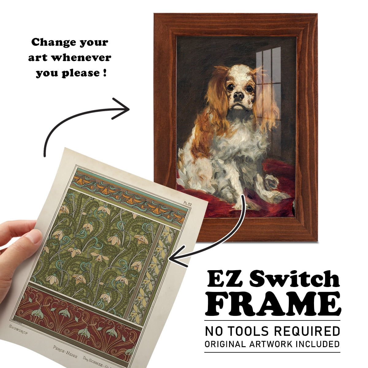 Nouveau Decorative VI - Framed Print w/glass - Chestnut