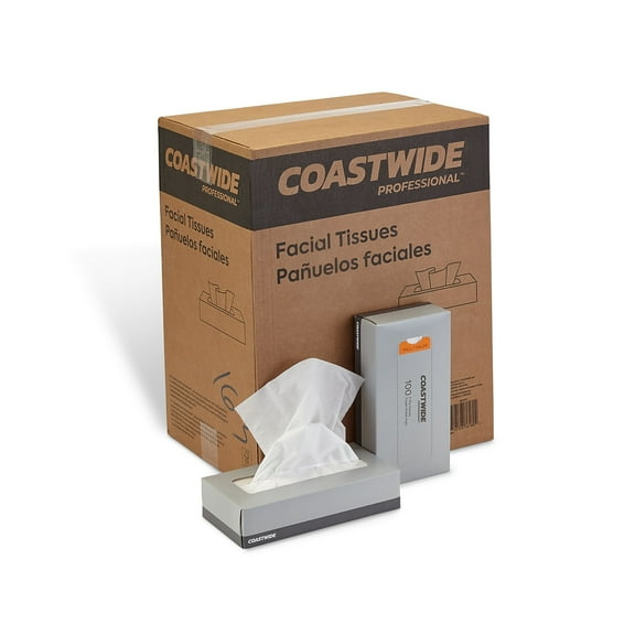 Staples COASTWIDE Facial Tissue 2-Ply 100 Sheets/Box 30 Boxes CW57777