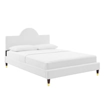 Modway Aurora Performance Velvet King Bed in White