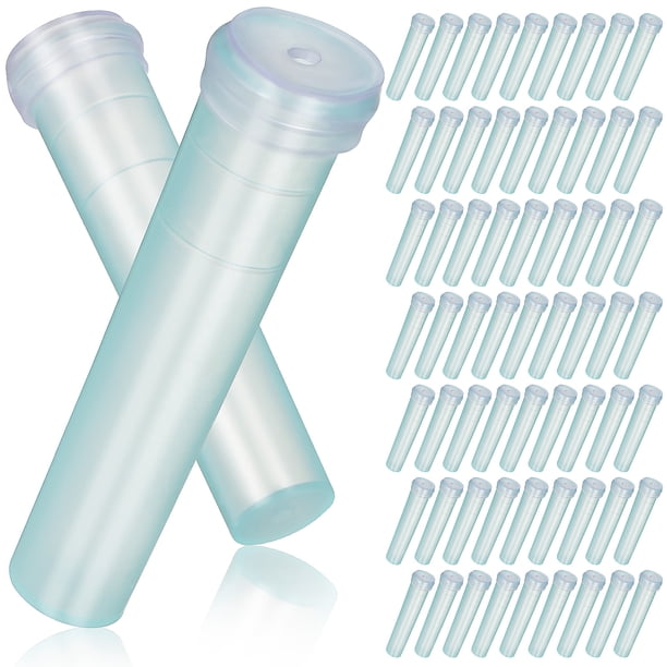 100 tubos de agua para flores, de plástico transparente, para orquídeas, con tapa para arreglos florales.