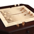 thumbnail image 5 of Blue Wave 3-Piece Wood Fortress Game Table Set with Padded Arm Chairs, Mahogany and Black, 5 of 5