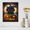thumbnail image 3 of Black Cat And Pumpkin Head Halloween Series Poster Canvas, Suitable for Home Decoration,Dining Room Decor, Bedroom Art, Wall Decor Living Room, Wall Art, Frameless 8x10inch, 3 of 7