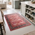 thumbnail image 2 of Cydiria Vintage Boho Traditional Oriental Faux Wool Area Rug, 2' x 3', Red, 2 of 8