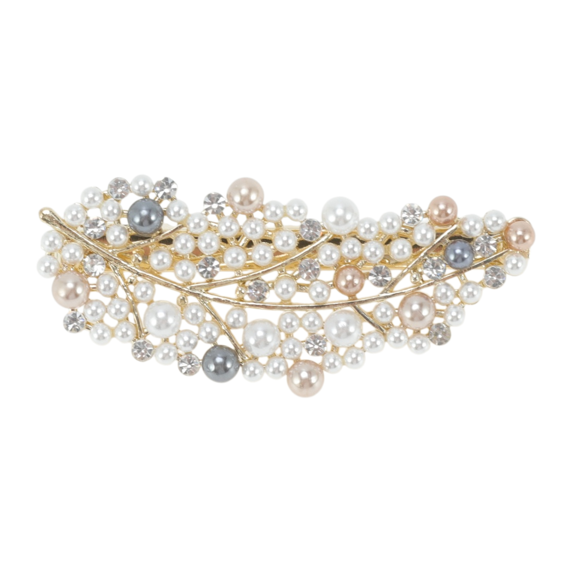 Unique Bargains Fashion Hair Clips Durable Styling Accessory Beige Leaf Duckbill Clip
