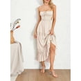 thumbnail image 6 of Douhoow Women Flowy Cami Dress Sleeveless Beach Dress Ruffle Spaghetti Strap Backless Long Dresses, 6 of 8