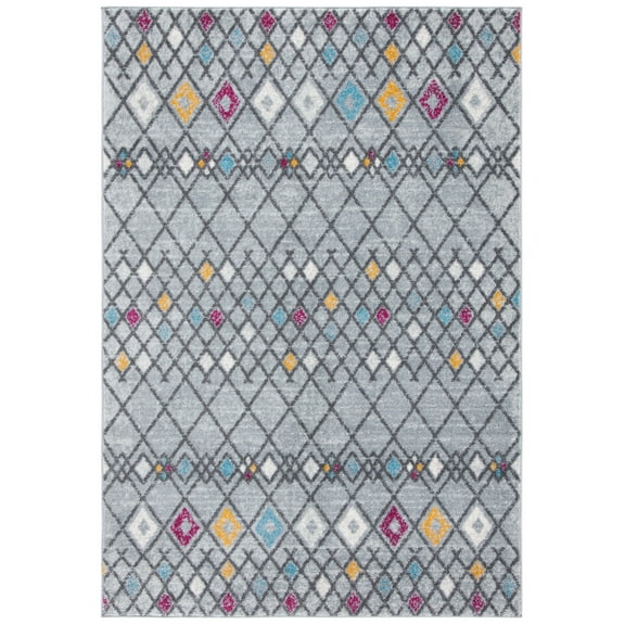 SAFAVIEH Amsterdam Merrick Geometric Area Rug, Grey/Light Grey, 5'1" x 7'6"