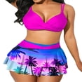 thumbnail image 1 of POINTERTECK Women‘s Swimsuit Set  Solid Color Wrap Bikini Tops + Ruffle Skirt Bottom Set Beach Swimwear, 1 of 5