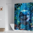 thumbnail image 5 of 4 Pcs Animal Shower Curtain Set - Cute Ocean Shower Curtains for Bathroom, Kids Bathroom Set Ocean Theme Sea Fish Shower Curtain with Rug, Toilet Cover and Bath Mat with 12 Hooks, 5 of 6
