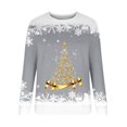 thumbnail image 4 of NMMUED Christmas Sweatshirt Christmas Tops for Women Fall Sweatshirts for Women Christmas Gifts for Women Going Out Tops for Women Christmas Womens Clothing Long Sleeve Sweatshirt for Women Gray S, 4 of 4