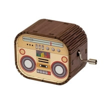 colcolo Wooden Music Box Christmas Decor Tabletop Decor for Boys Girls Birthday Gift Multicolor B