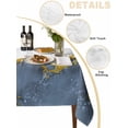 thumbnail image 2 of Blue Gold Marble Table Cloth, Modern Abstract Marble Crack Texture Waterproof Tablecloth for Square Tables, Reusable Washable Fabric Table Cover for Restaurant Kitchen Dining Tables 54"x54", 2 of 6