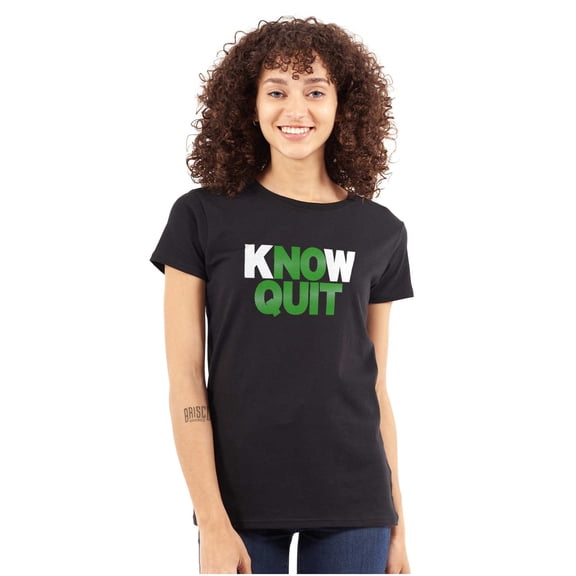 Know No Quit Motivation Gym Workout Womens Fitted Plus Size Graphic Tee Brisco Brands 2X