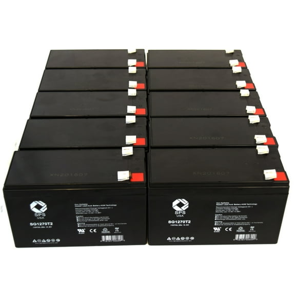 SPS Brand 12V 7 Ah Replacement Battery for Alpha Technologies ALIBP 1500RM UPS (10 PACK)