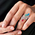 thumbnail image 4 of Floral Vine Ornate Teardrop Multiple Color Sterling Silver Ring-8, 4 of 4