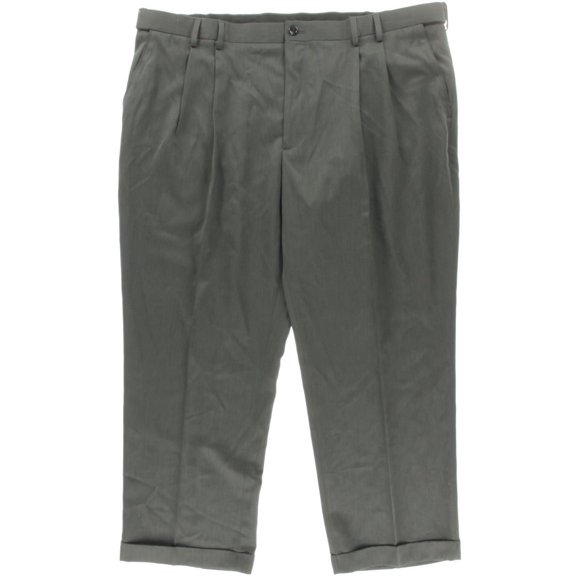 Izod Mens Big & Tall Comfort Flex Waistband Cuffed Dress Pants