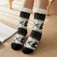 thumbnail image 4 of MZXELPRJD No Show Socks Womens Winter Lined Wool Socks Lambs Cozy Thick Heavy Thermal Boots Socks Fuzzy Non Floor Socks for Men Women, Compression Socks for Women Black, 4 of 4