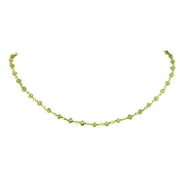 Spyglass Designs 14k Gold Filled Peridot Necklace Green Gemstone Faceted Beaded Goldtone Wired Chain 18"