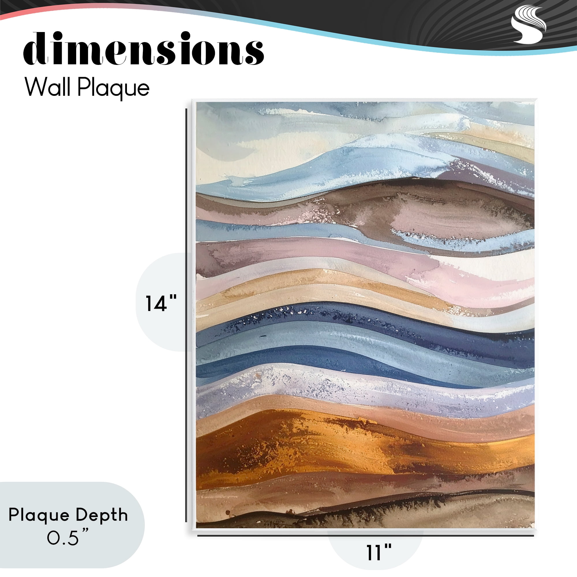 Stupell Industries Ocean Flow Layers Wall Plaque Art, design by Alonza Saunders