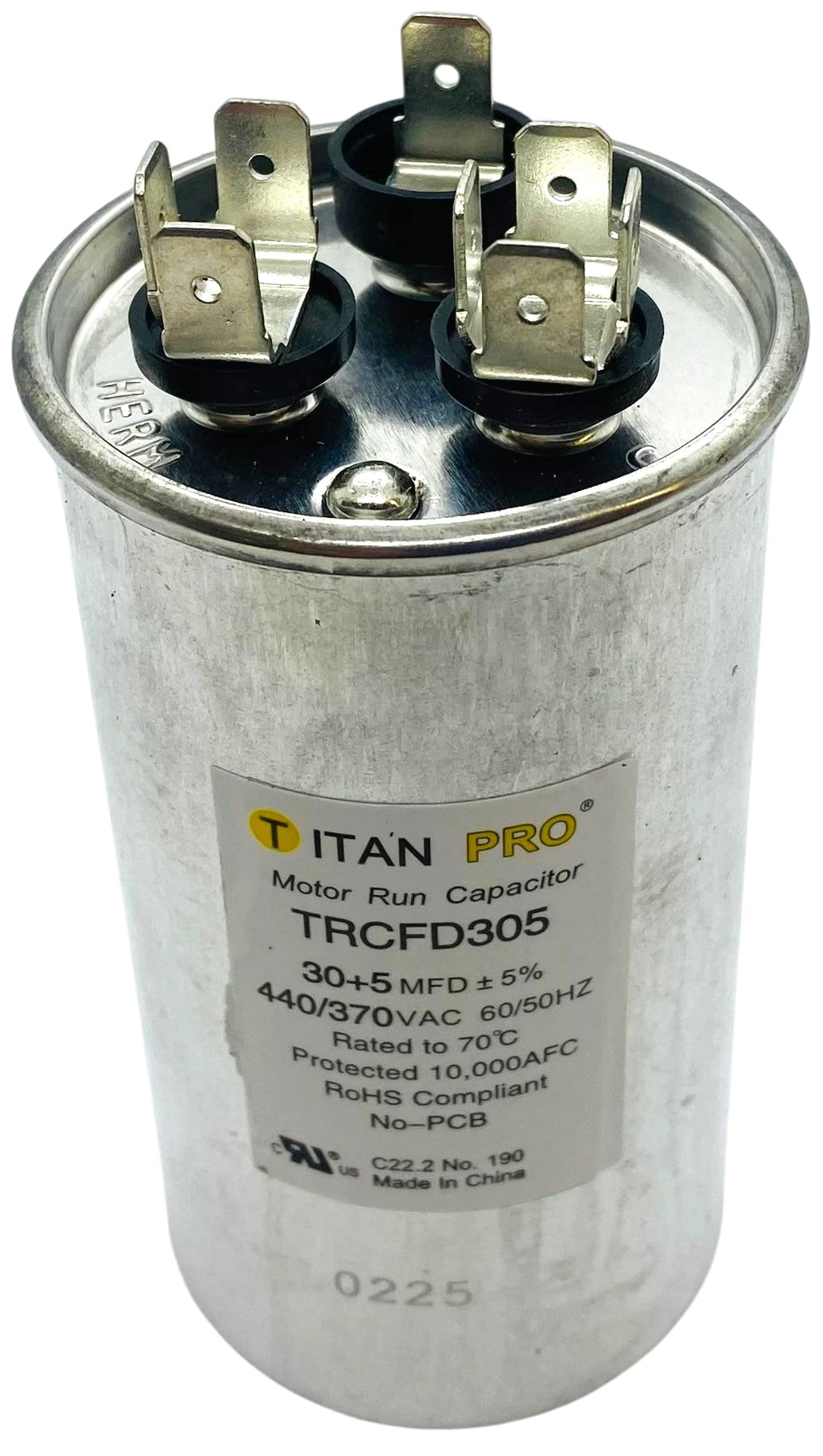 CS124-156X220, Start Capacitor Round 124-156 Mfd. 220 Volt
