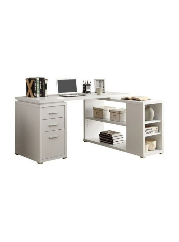Scranton & Co L Shaped Computer Desk in White