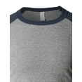 thumbnail image 4 of Ma Croix Tri Blend Raglan 3/4 Sleeve Baseball Jersey T-Shirt S-2XL, 4 of 6