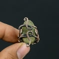 thumbnail image 2 of Natural Moss Prehnite Gemstone Handmade Copper Wire Wrap Ring Size 7, 2 of 4