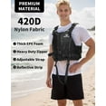 thumbnail image 3 of Owntop Life Jacket Adult Swim Vest,Men Women Flotation Buoyancy Aid Swimsuit with Adjustable Safety Strap for Swimming Kayaking Fishing,Black, 3 of 7