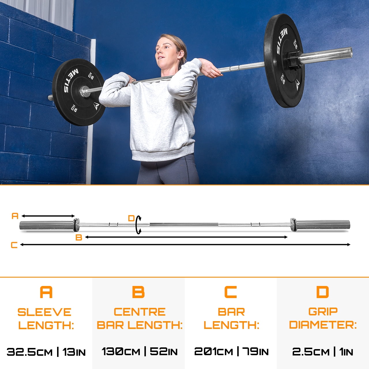 METIS Women’s 33LBS Olympic Barbell [6.6FT] - Complies with IWF Standards | Ideal for Beginners & Female Lifters
