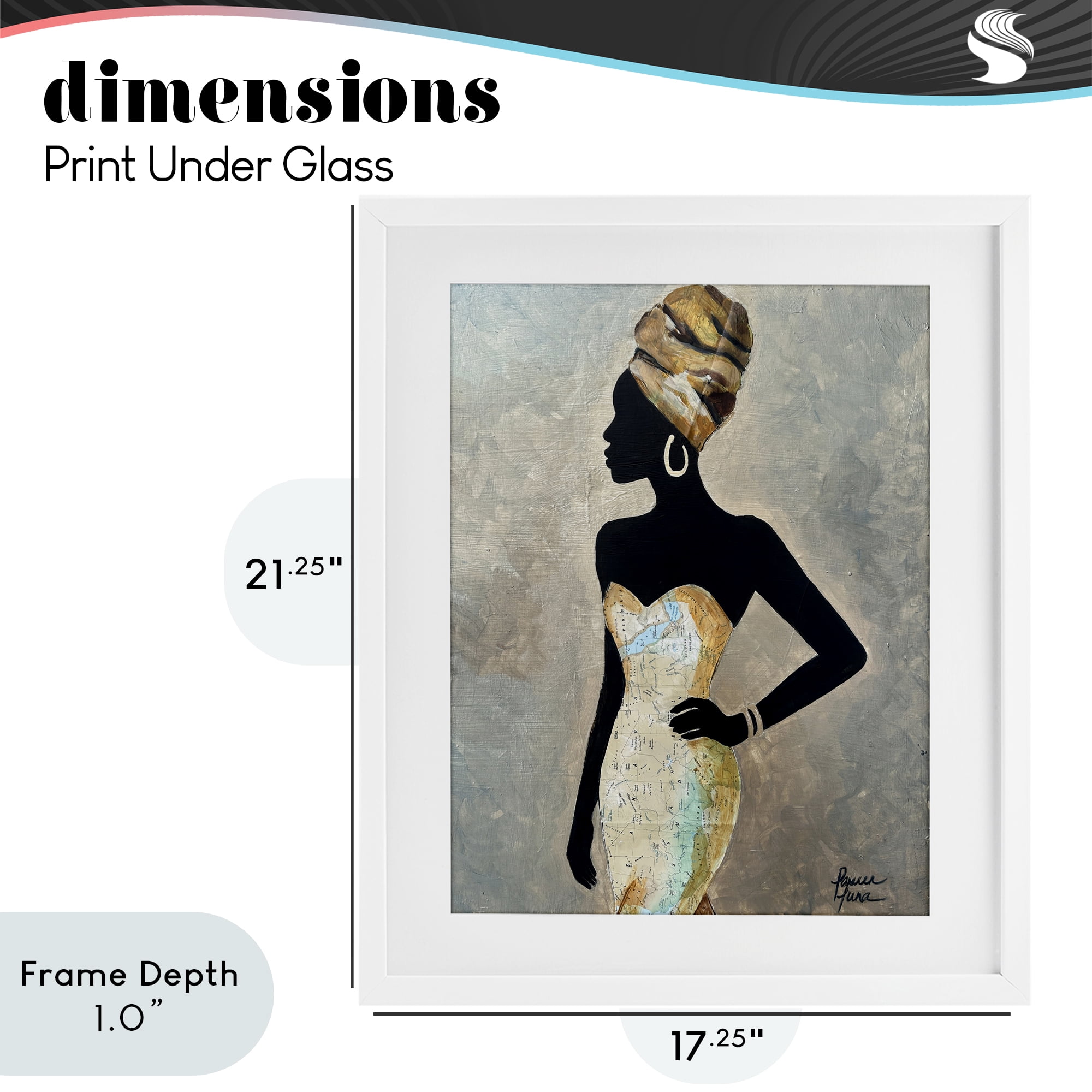 Stupell Industries Motherland Muse Fashion Portrait White Framed Print Under Glass, design by Lauren Luna