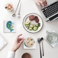 thumbnail image 1 of POGLIP Ocean Cartoon Whale Set of 8 Coaster for Drinks, Absorbent Ceramic Stone Coasters Cup Mat with Cork Base for Home Kitchen Room Coffee Table Bar Decor, 1 of 4
