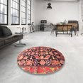 thumbnail image 4 of Ahgly Company Machine Washable Indoor Square Traditional Copper Red Pink Area Rugs, 7' Square, 4 of 7
