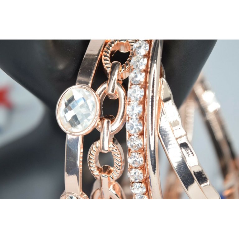 Source Unknown Gold-Tone Crystal and Pearl Watch and Bracelet Set Time and Tru Women main image 3