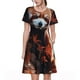 thumbnail image 1 of Easygdp Red Panda Autumn Branches para Vestido Transpirable de Mujer, Vestido Suelto de Manga Corta con Pliegues y Bolsillos para el Verano, 1 of 6
