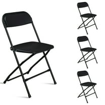 UBesGoo 4 Pack Folding Chairs for Office, Kitchen, Study Room, Black