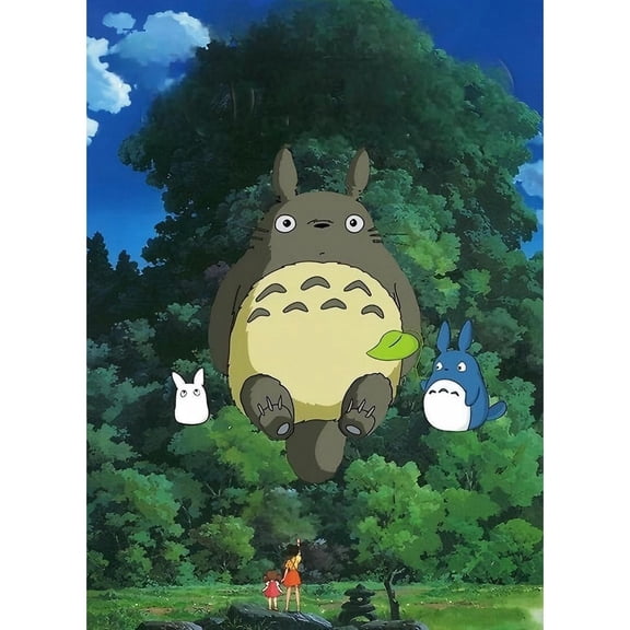 My Neighbor Totoro Diamond Painting Set (For Adults) 5D DIY Anime Diamond Art Set (For Beginners) Round Full Diamond Diamond Painting Gemstone Art Crafts (Home Wall Decoration Gift)