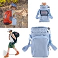 thumbnail image 3 of Water Bottle Holder with Strap Adjustable Strap Crossbody Water Bottle Bag with Front Pocket Drawstring Water Bottle Carrier for Hiking Camping (Blue), 3 of 13