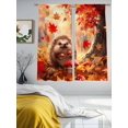 thumbnail image 3 of Fall Forest Mushroom Sheer Curtains 72 Inch Length 2 Panels Set for Living Room/Bedroom, Orange Red Autumn Maple Leaf Watercolor Curtain Sheers Drapes Rod Pocket Curtains Window Treatment 52''x72''x2, 3 of 7