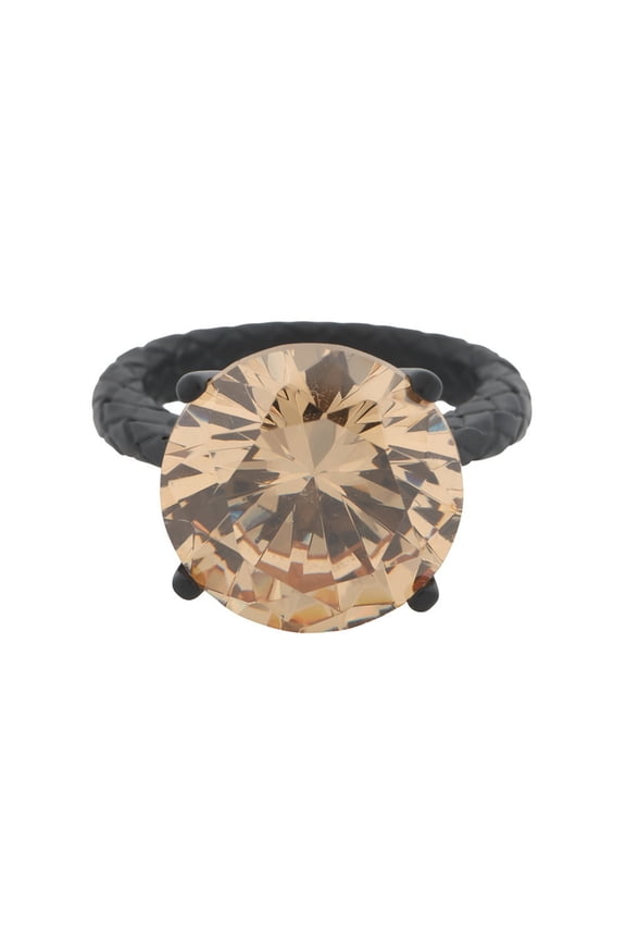 Pre-Owned Bottega Veneta Ring, Colored Stone, Round Cut, Intrecciato, Size 1, BOTTEGA VENETA...