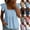#01 Light Blue, variant on Women's Cotton Linen Peplum Hem Blouses Square Neck Ruffle Sleeve Tops Loose Fit Flowy Casual Summer Shirts Daliy Wear ,M,Light Purple