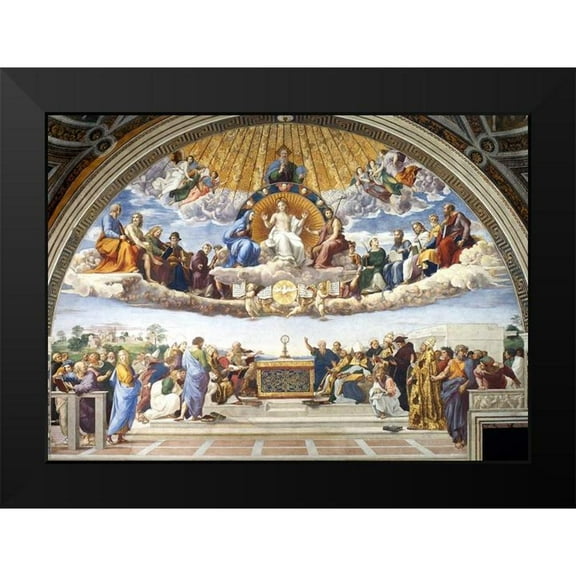 Raphael 14x11 Black Modern Framed Museum Art Print Titled - Disputation of the Holy Sacrament