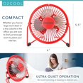 thumbnail image 3 of O2COOL 4" USB Personal Desk Fan – Portable Mini Table Cooling Fan - Plugs into Computer - Adjustable 360° Tilt, Quiet,, 3 of 5