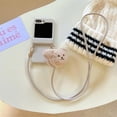 thumbnail image 4 of for Galaxy Z Flip 6 Cute Fuzzy Bear Crossbody Lanyard Phone Case, Elegant Woman Protective Kawaii Bear Design Slim Shockproof Cover Phone Cases (White,Flip 6), 4 of 9