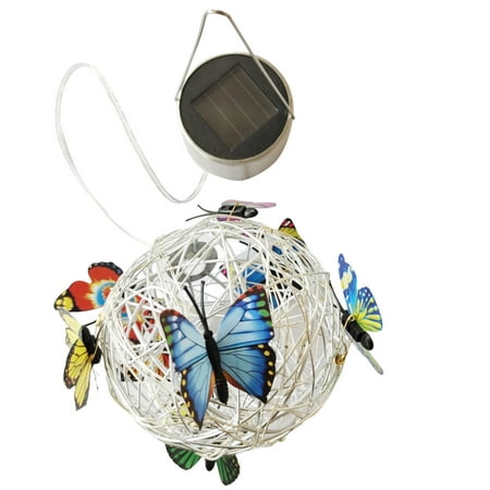 

ZHENYANGli Garden Hanging Solar Light with Butterfly Metal Weaving Hanging Lamp
