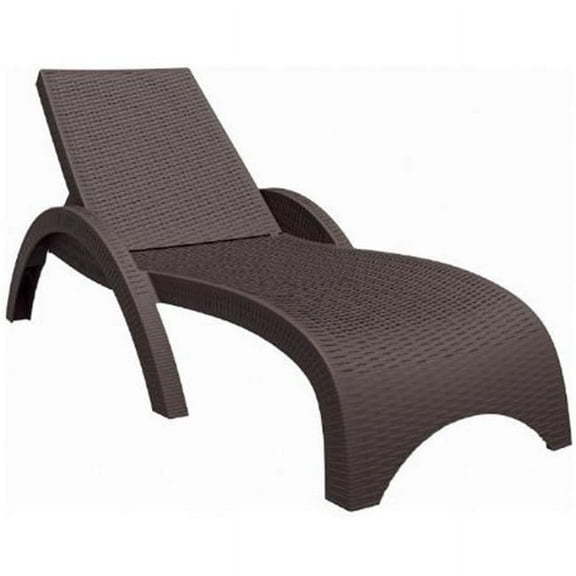 Compamia Miami Resin Wickerlook Patio Chaise Lounge in Brown