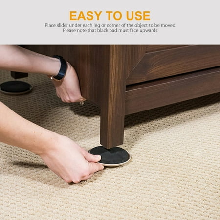 Furniture Moving Kit (16 Piece), 3.5in Round Carpet Furniture Sliders