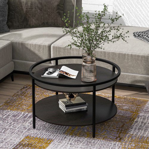 Espresso Round Coffee Table : Office Star Avenue Six Espresso Ash Round Coffee Table In The Coffee Tables Department At Lowes Com - The legs' bases are finished in cherry with a silver finish on the top.