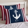 thumbnail image 5 of Twin Size Duvet Cover 4 Piece Bedding Set Nautical Anchor Navy Blue Bed Sheet Sets Soft Microfiber Comforter Cover with Flat Sheet 2 Pillow Shams, 5 of 9
