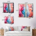 thumbnail image 4 of Designart "Blue Red Ink Waves Rhythmic I" Abstract Liquid Ink Framed Wall Art Set Of 2 - Modern Blue Framed Canvas Set For Living Room Decor, 4 of 6